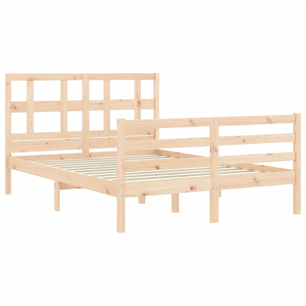 vidaXL Estructura de cama con cabecero madera maciza 120x200 cm