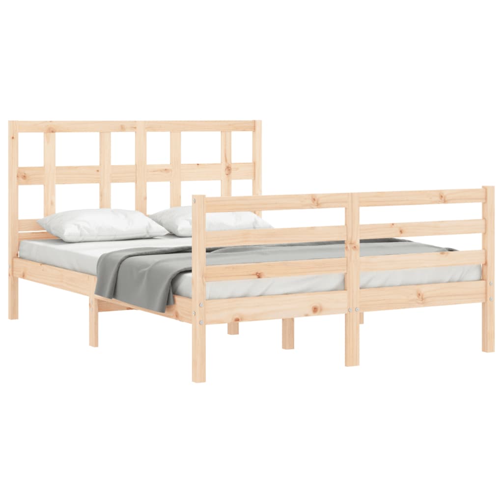 vidaXL Estructura de cama con cabecero madera maciza 120x200 cm