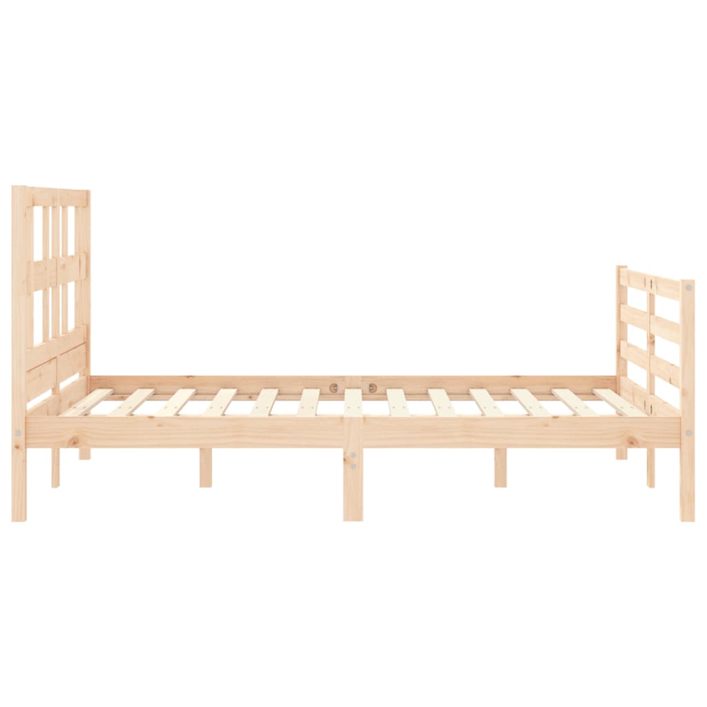 vidaXL Estructura de cama con cabecero madera maciza 120x200 cm