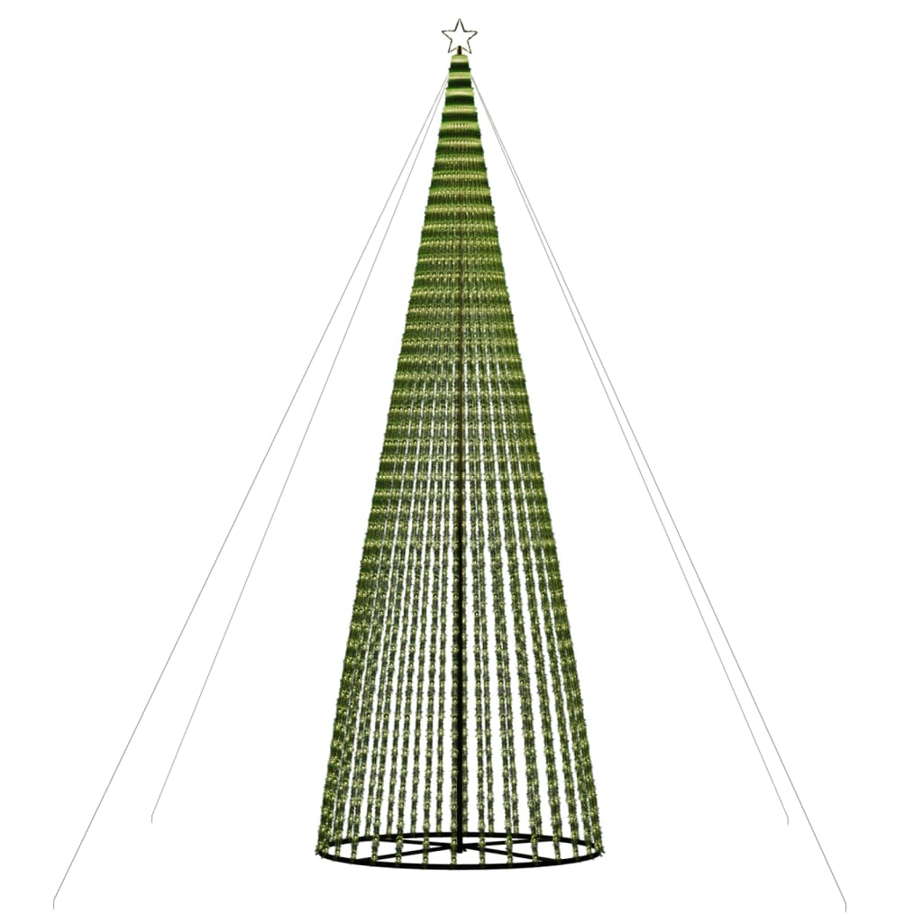 vidaXL Árbol de Navidad cono de luz 1544 LEDs blanco cálido 500 cm