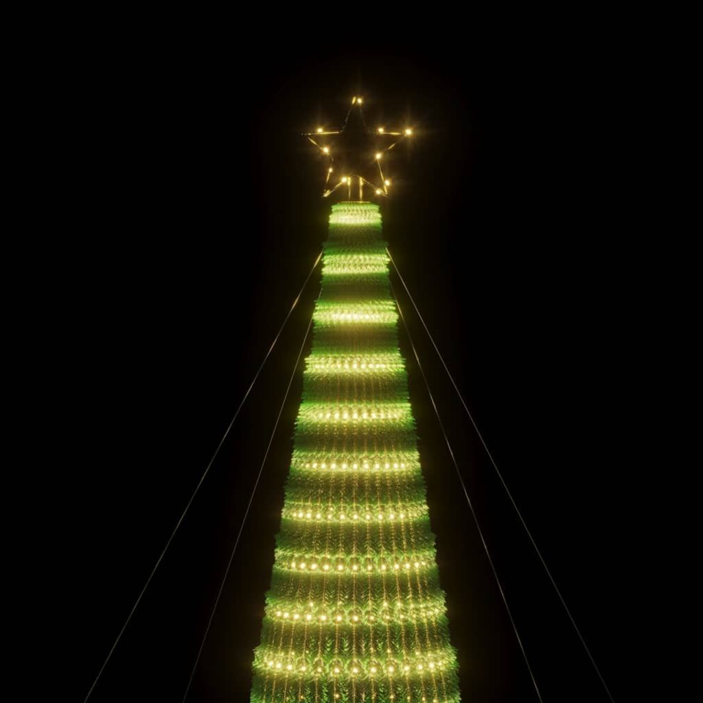 vidaXL Árbol de Navidad cono de luz 1544 LEDs blanco cálido 500 cm