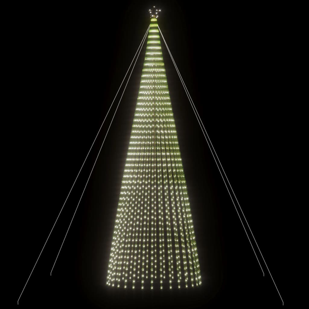 vidaXL Árbol de Navidad cono de luz 1544 LEDs blanco frío 500 cm