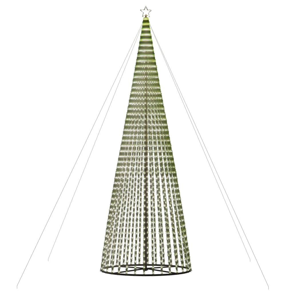 vidaXL Árbol de Navidad cono de luz 1544 LEDs blanco frío 500 cm