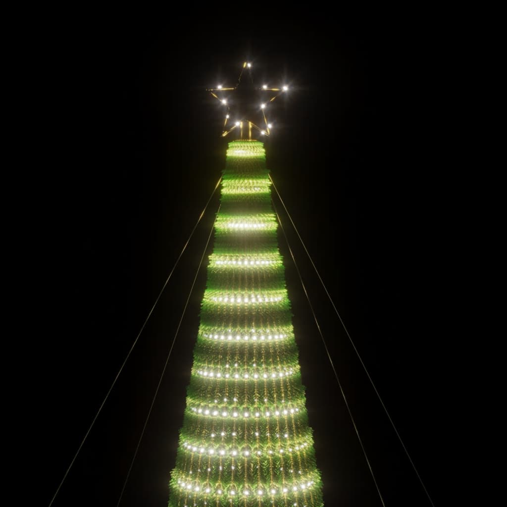 vidaXL Árbol de Navidad cono de luz 1544 LEDs blanco frío 500 cm