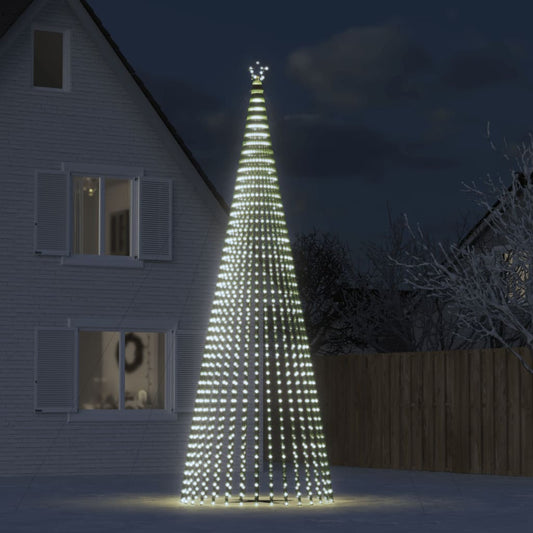vidaXL Árbol de Navidad cono de luz 1544 LEDs blanco frío 500 cm