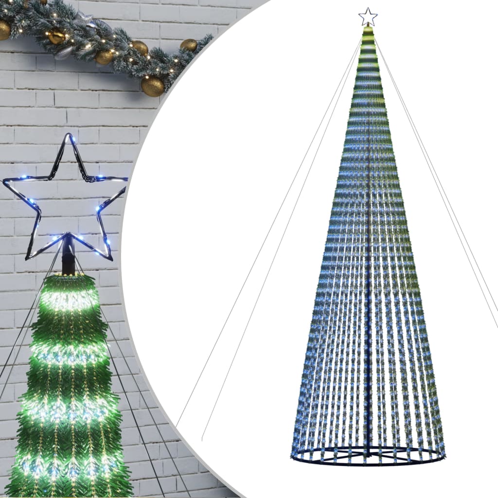 vidaXL Árbol de Navidad cono de luz 1544 LEDs azul 500 cm