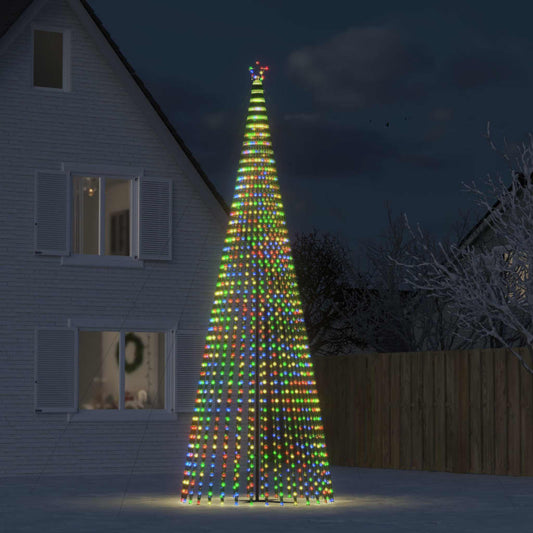 vidaXL Árbol de Navidad cono de luz 1544 LEDs de colores 500 cm