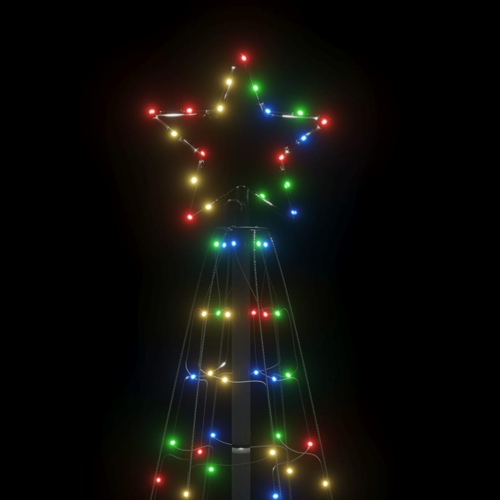 vidaXL Árbol de Navidad cono con estacas 220 LEDs de colores 180 cm