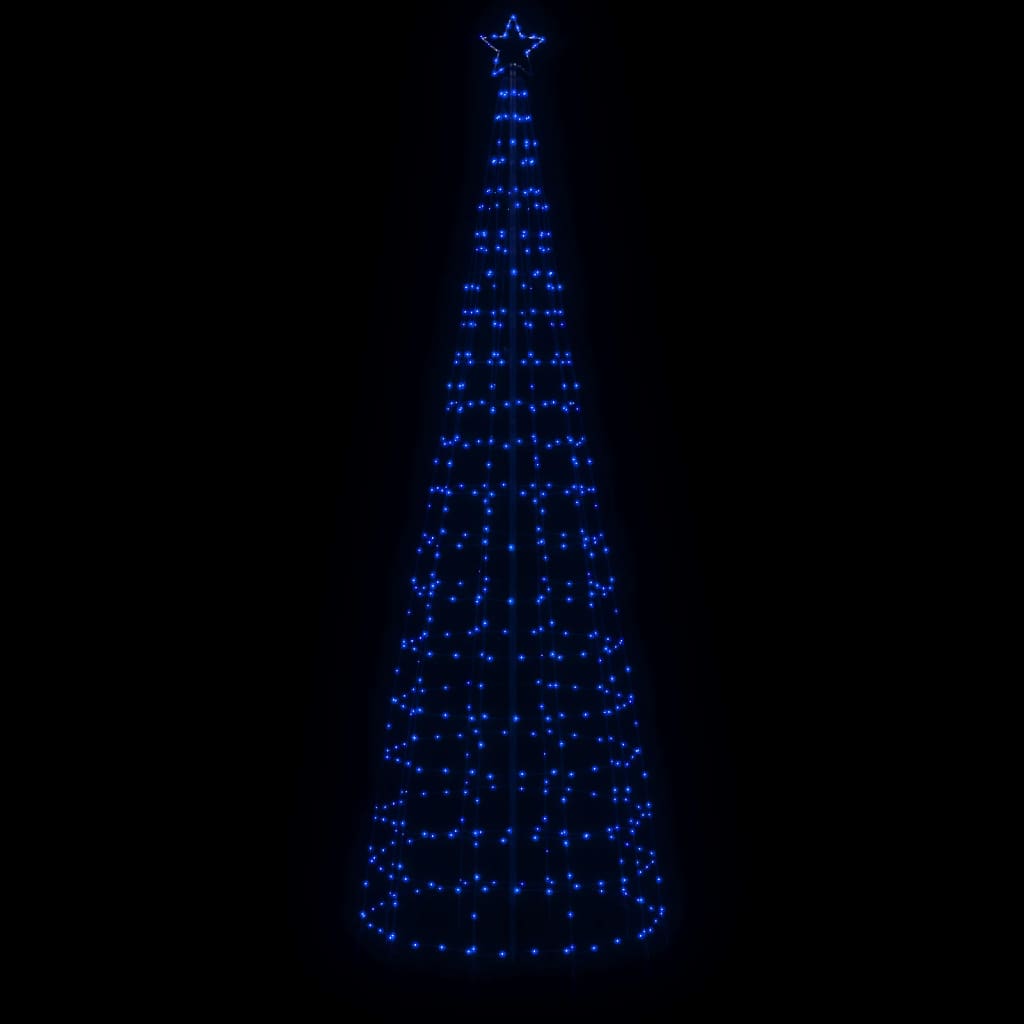 vidaXL Árbol de Navidad cono con estacas 570 LEDs azul 300 cm