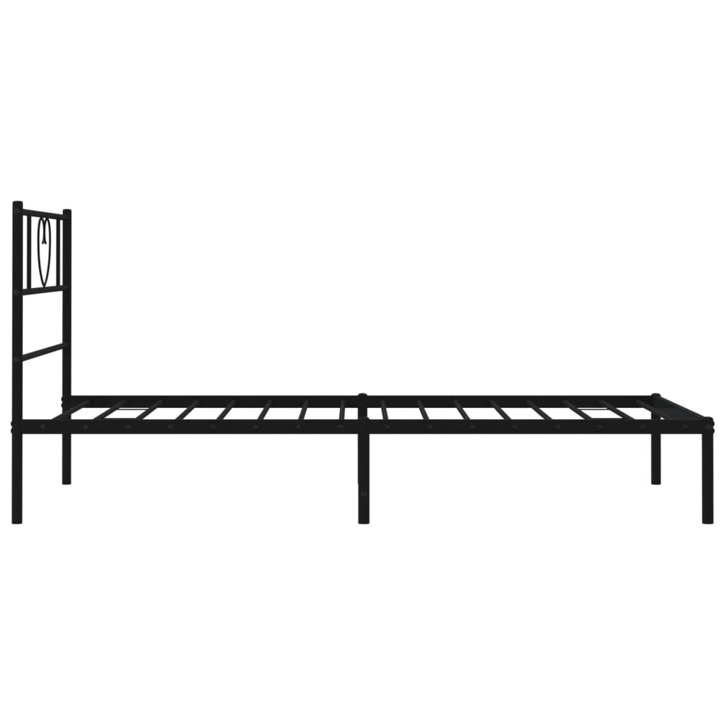 vidaXL Estructura cama sin colchón con cabecero metal negro 75x190 cm