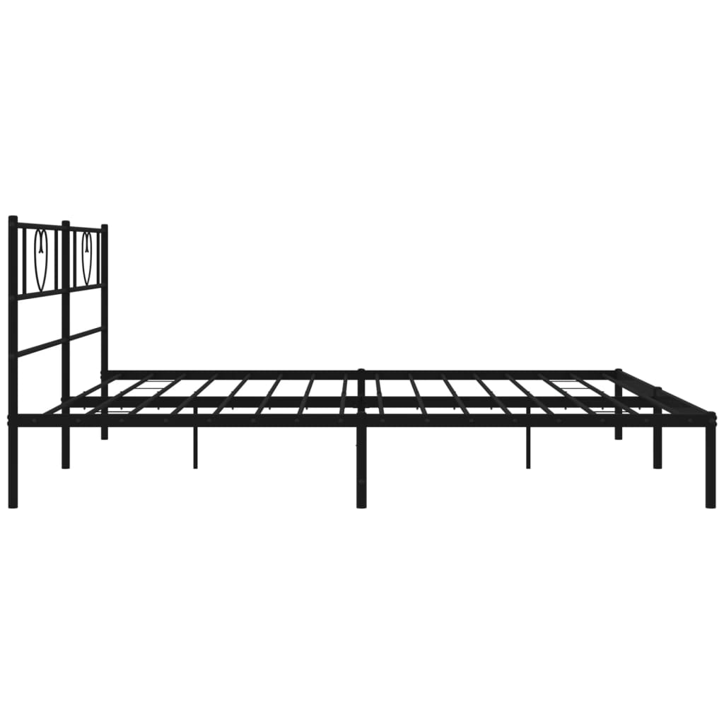 vidaXL Estructura cama sin colchón con cabecero metal negro 180x200 cm