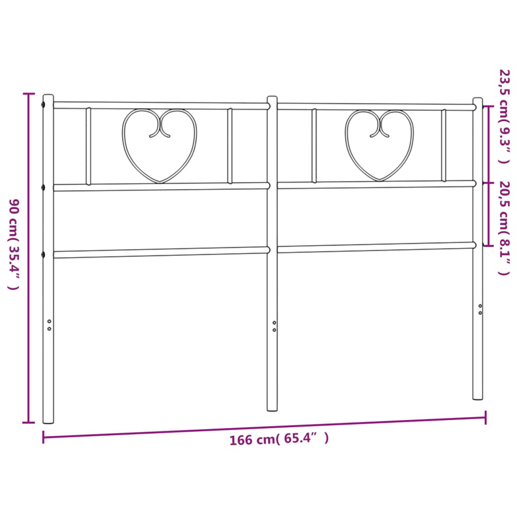 vidaXL Cabecero de metal negro 160 cm