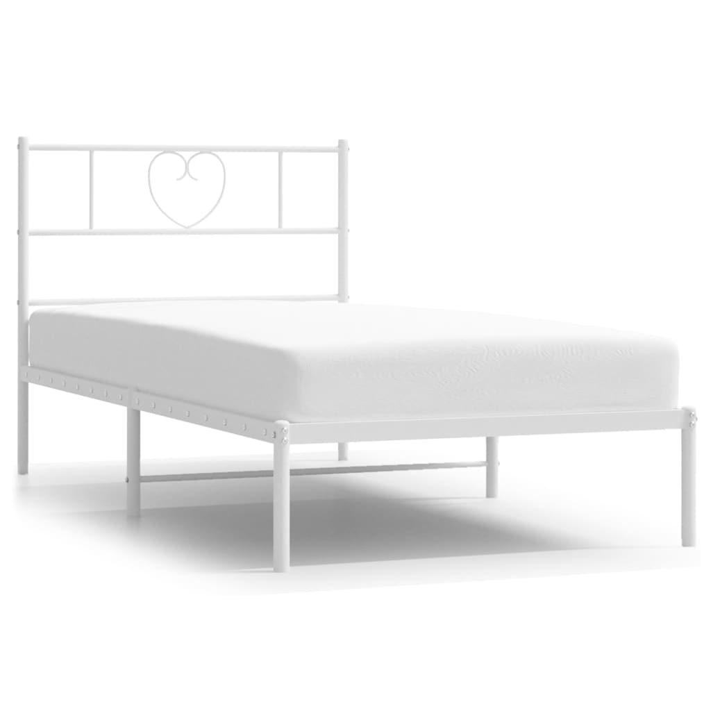 vidaXL Estructura cama sin colchón con cabecero metal blanco 80x200 cm