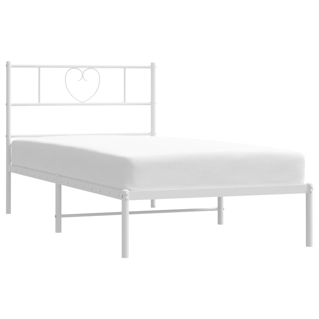 vidaXL Estructura cama sin colchón con cabecero metal blanco 80x200 cm