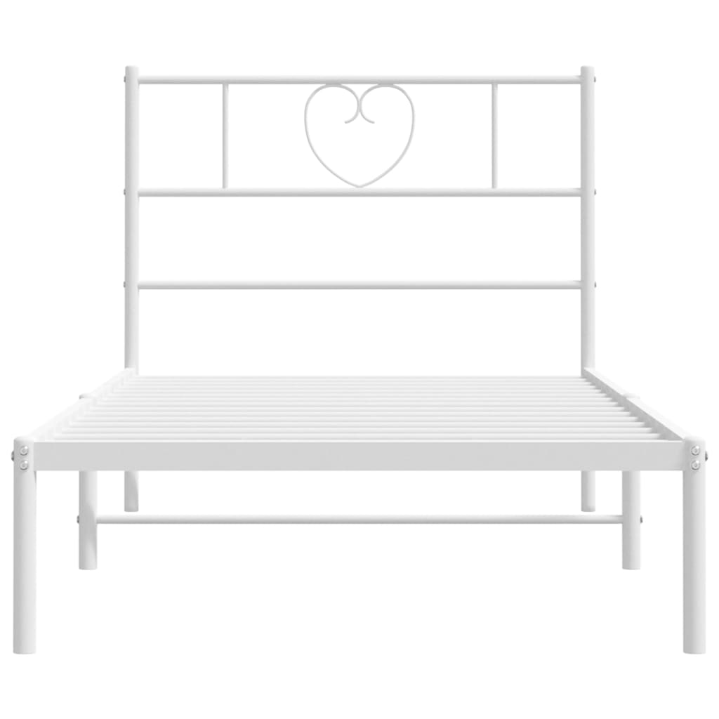 vidaXL Estructura cama sin colchón con cabecero metal blanco 80x200 cm