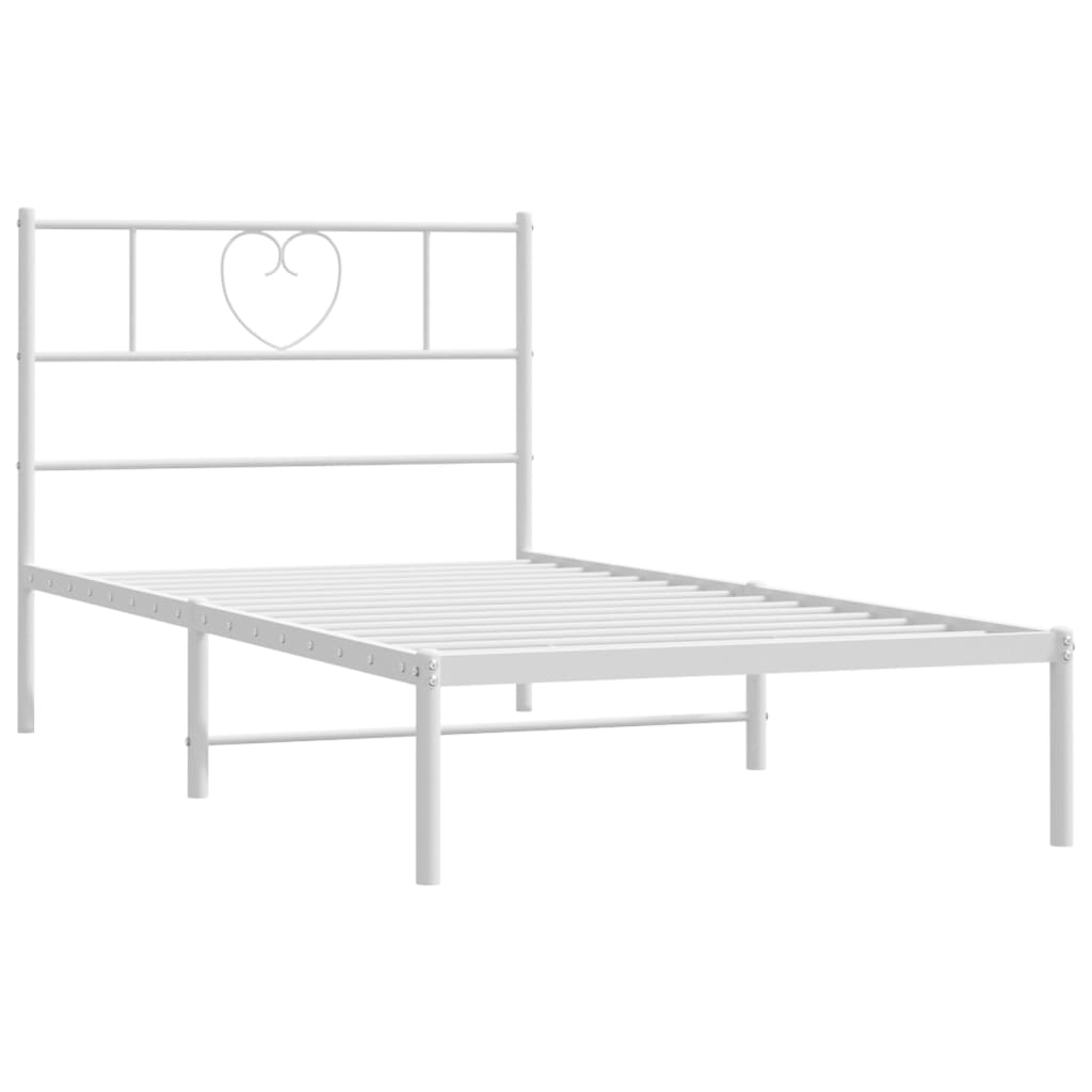 vidaXL Estructura cama sin colchón con cabecero metal blanco 80x200 cm