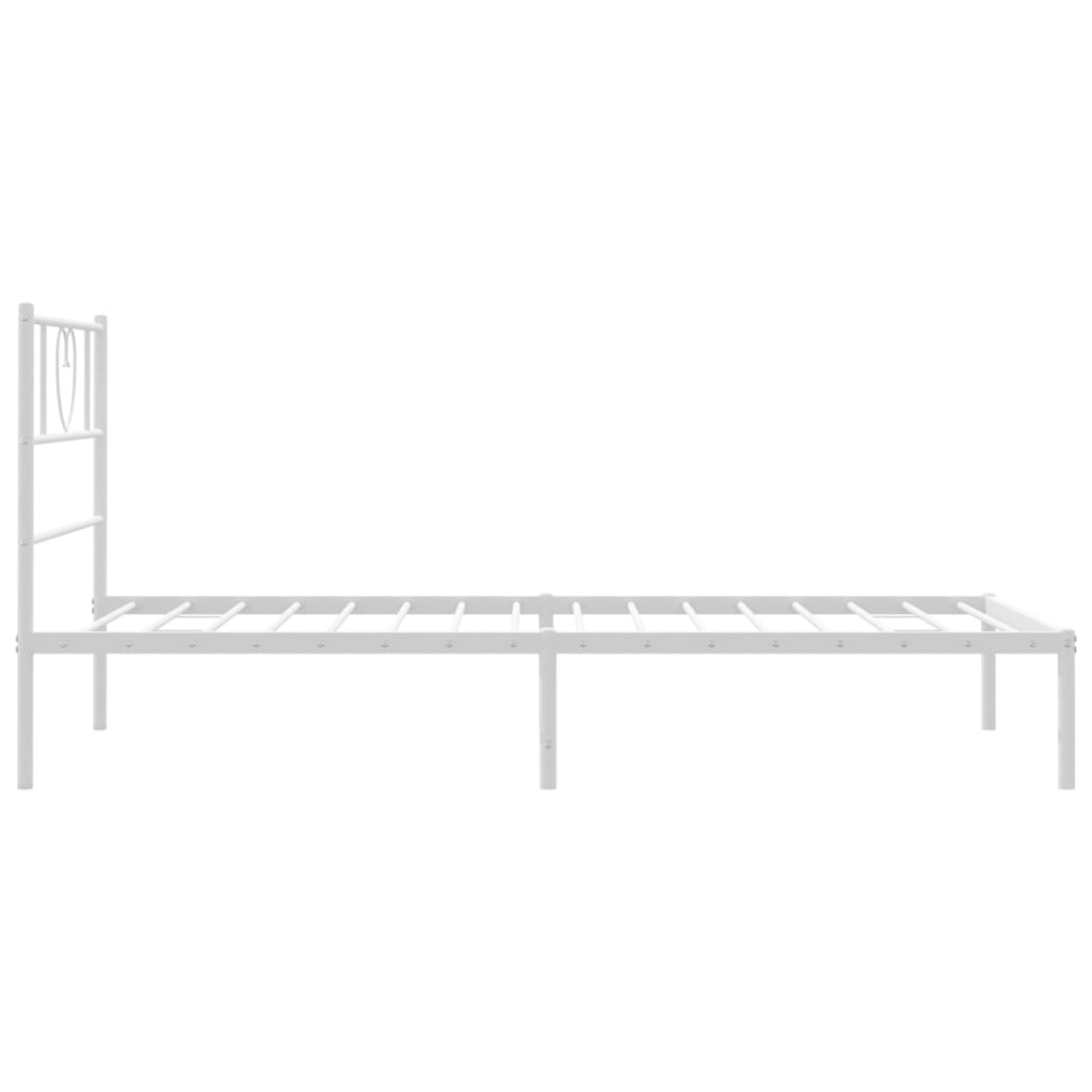 vidaXL Estructura cama sin colchón con cabecero metal blanco 80x200 cm