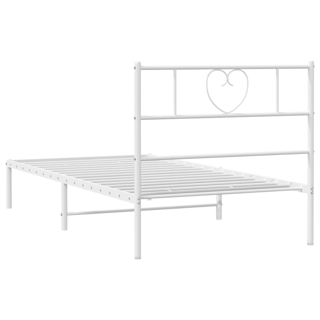 vidaXL Estructura cama sin colchón con cabecero metal blanco 80x200 cm