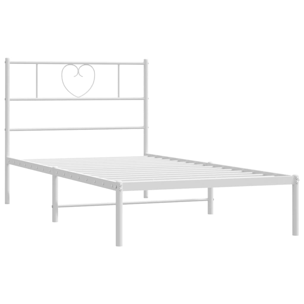 vidaXL Estructura cama sin colchón con cabecero metal blanco 100x200cm