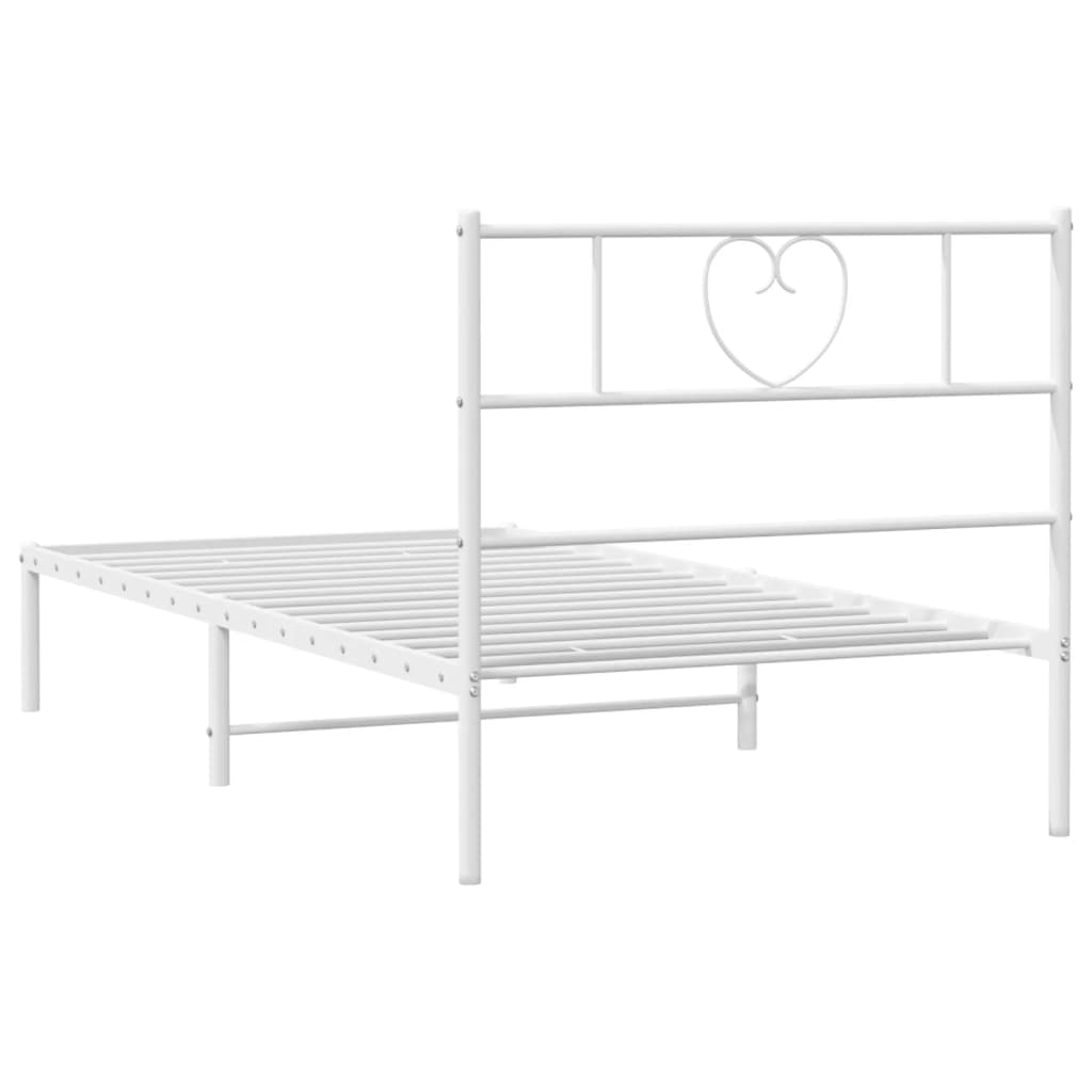 vidaXL Estructura cama sin colchón con cabecero metal blanco 100x200cm