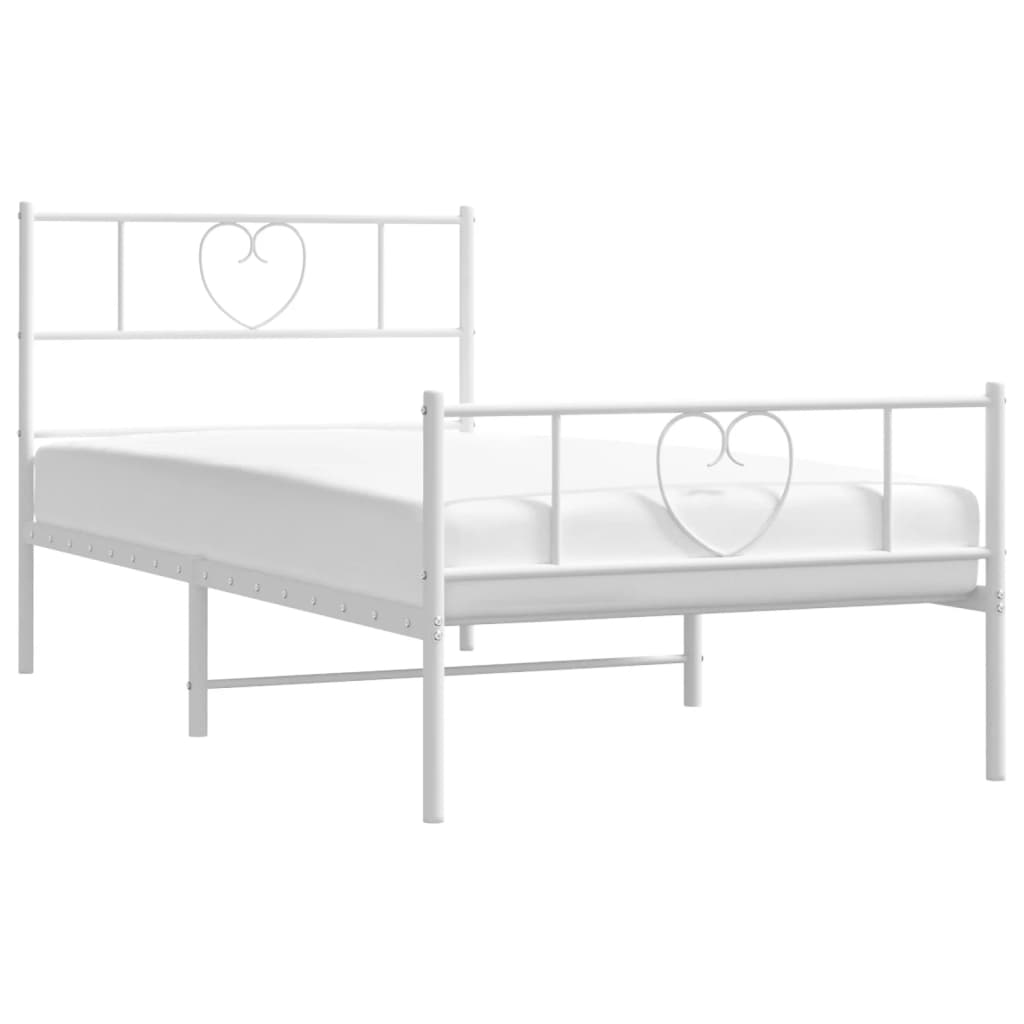 vidaXL Estructura cama sin colchón con estribo metal blanco 107x203 cm