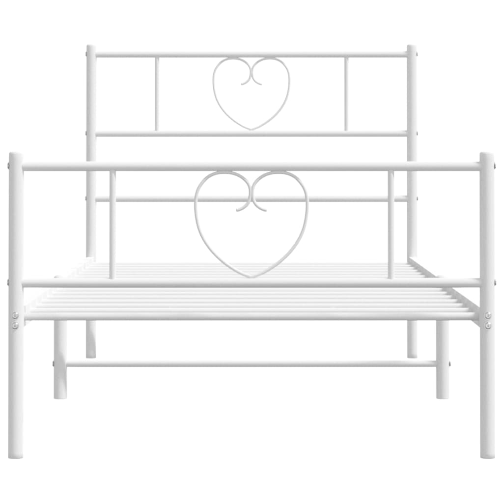 vidaXL Estructura cama sin colchón con estribo metal blanco 107x203 cm