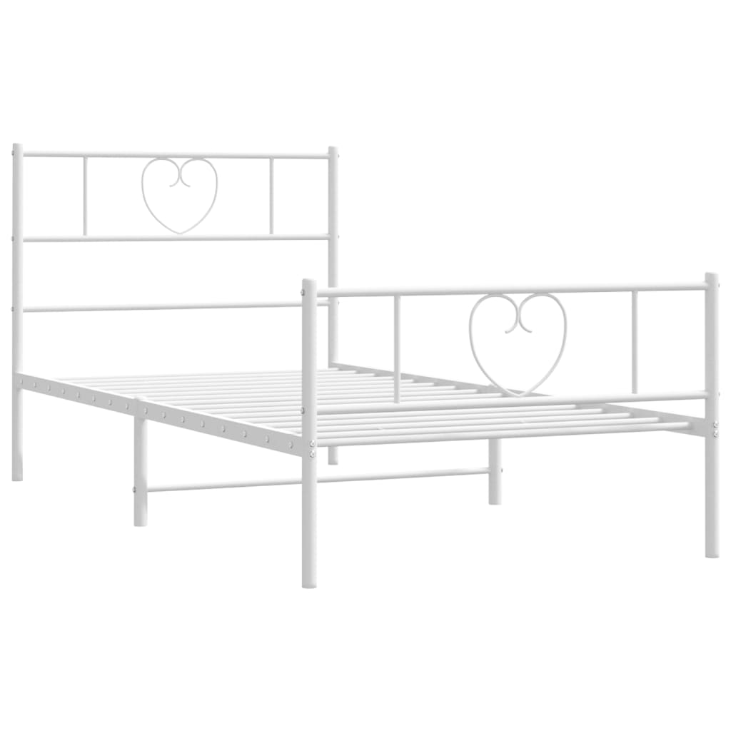 vidaXL Estructura cama sin colchón con estribo metal blanco 107x203 cm