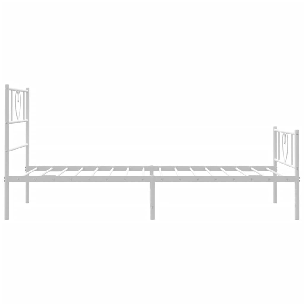 vidaXL Estructura cama sin colchón con estribo metal blanco 107x203 cm