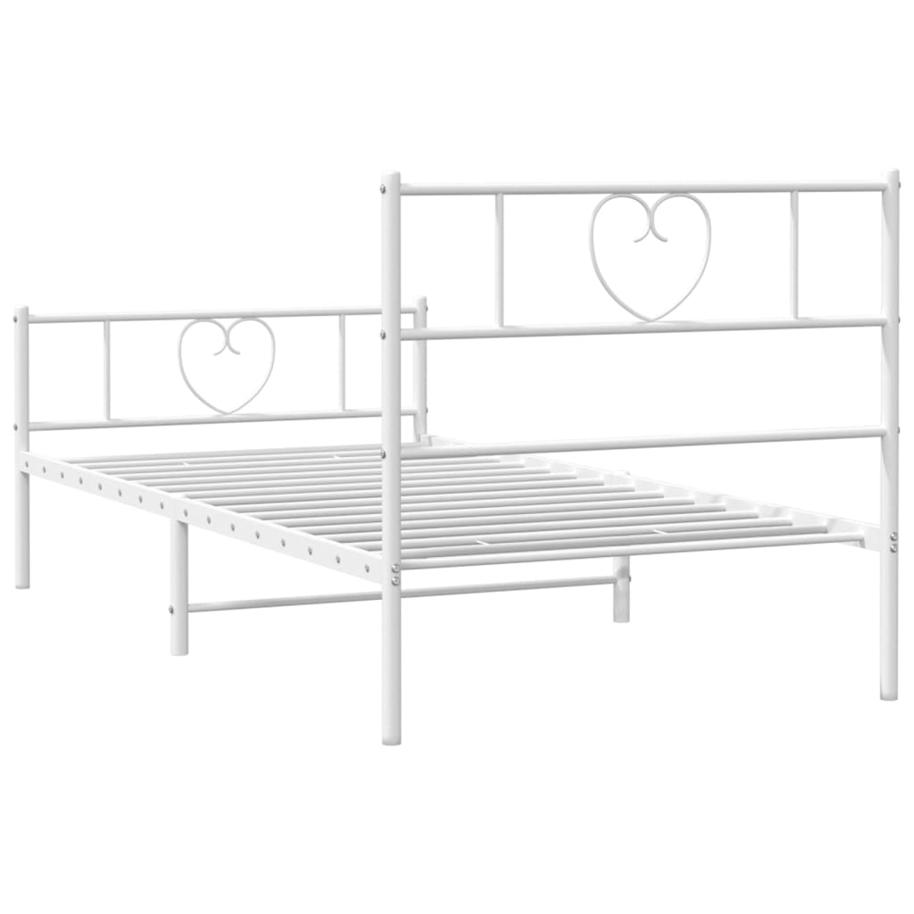 vidaXL Estructura cama sin colchón con estribo metal blanco 107x203 cm