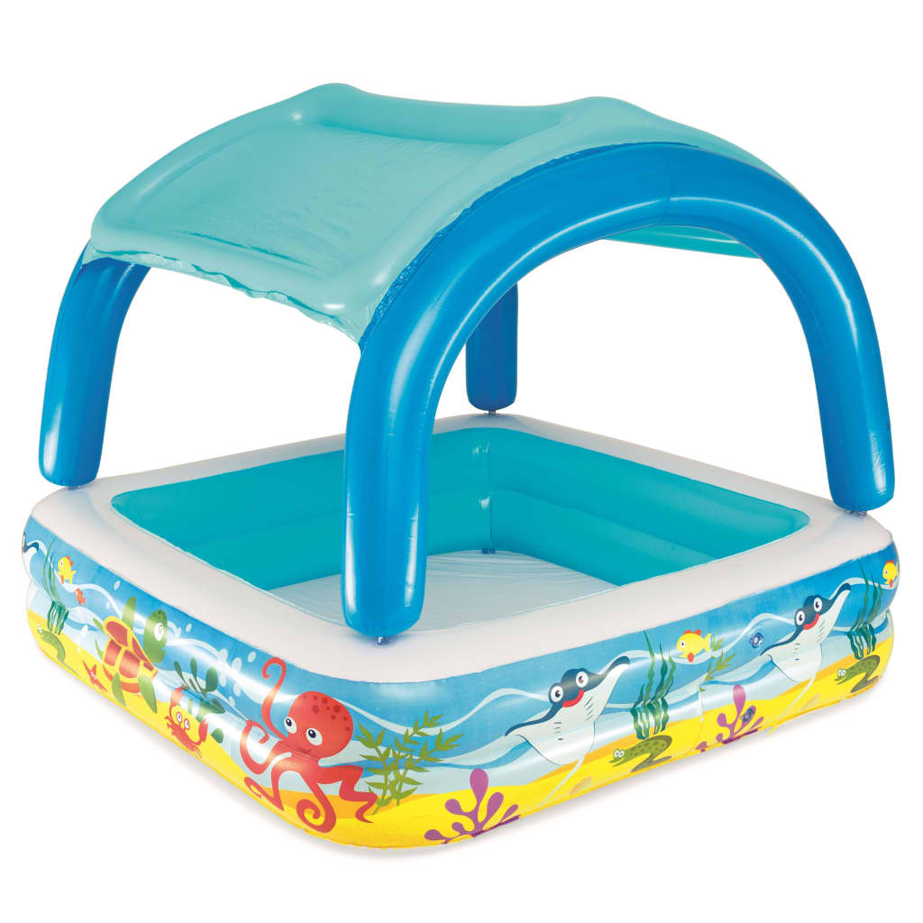 Bestway Piscina para niños con toldo azul 140x140x114 cm