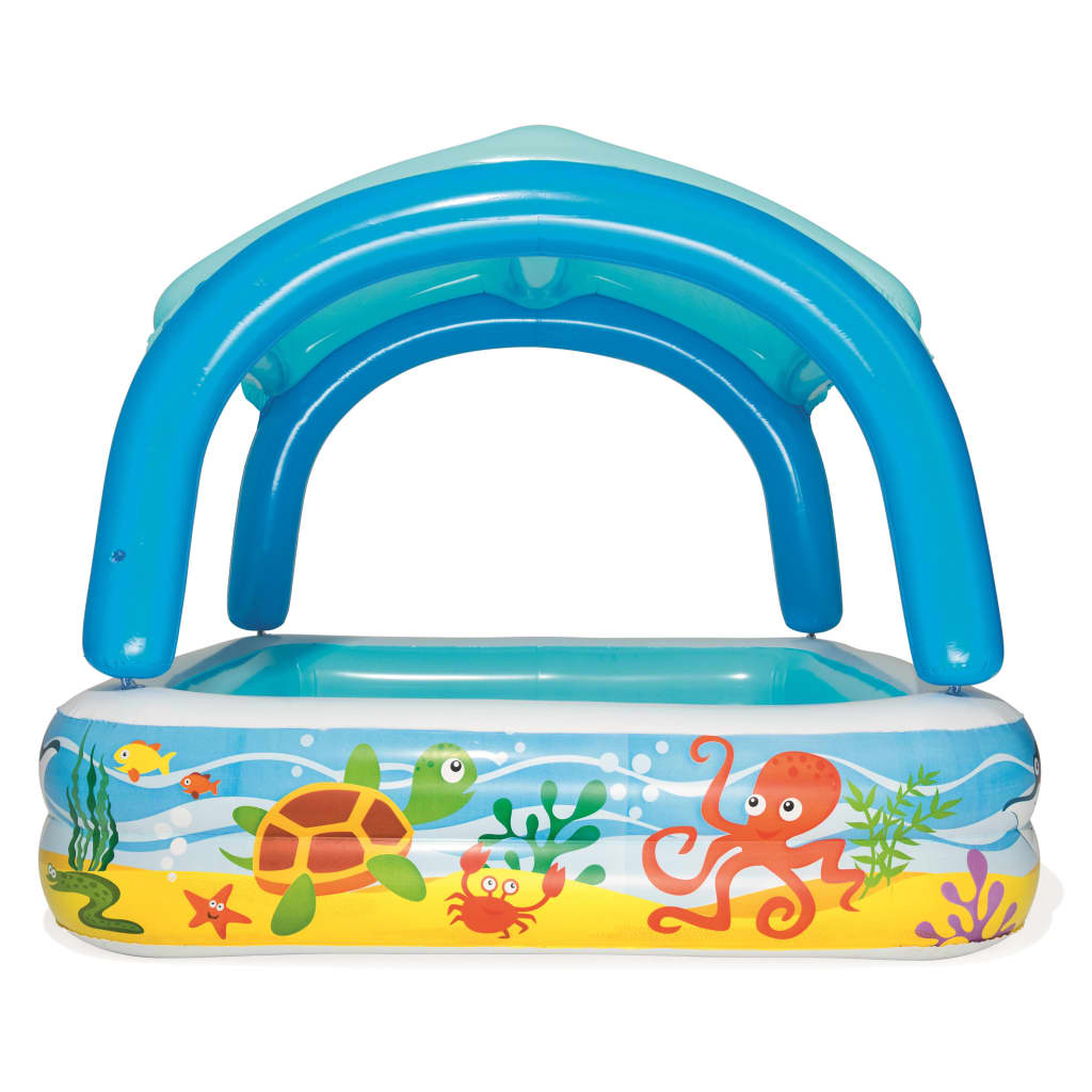 Bestway Piscina para niños con toldo azul 140x140x114 cm