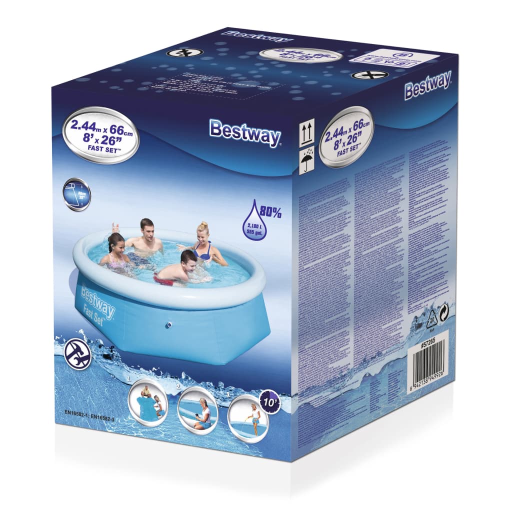 Bestway Piscina inflable redonda Fast Set 244x66 cm