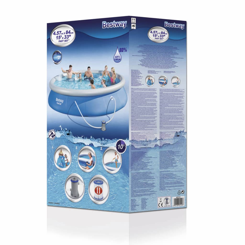 Bestway Conjunto de piscina Fast Set 457x84 cm