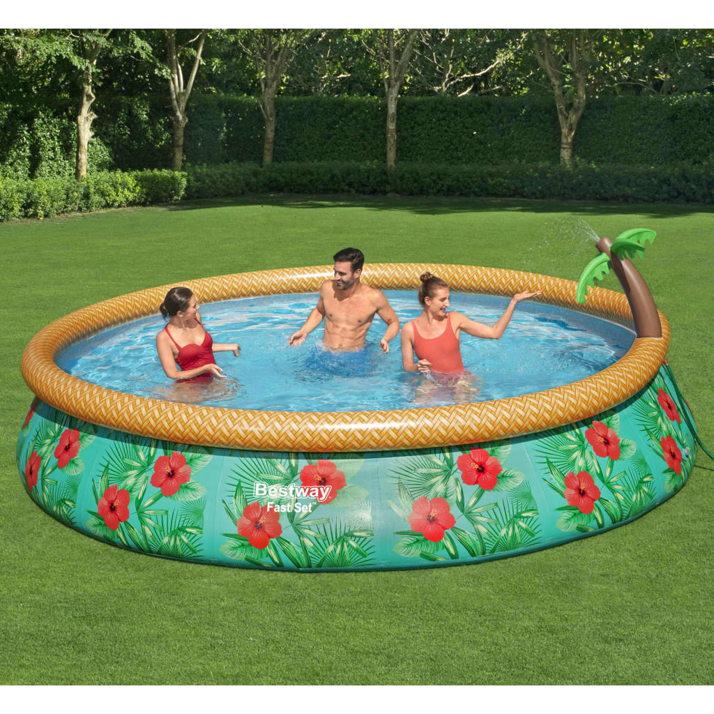 Bestway Piscina hinchable Fast Set serie Paradise Palms 457x84 cm