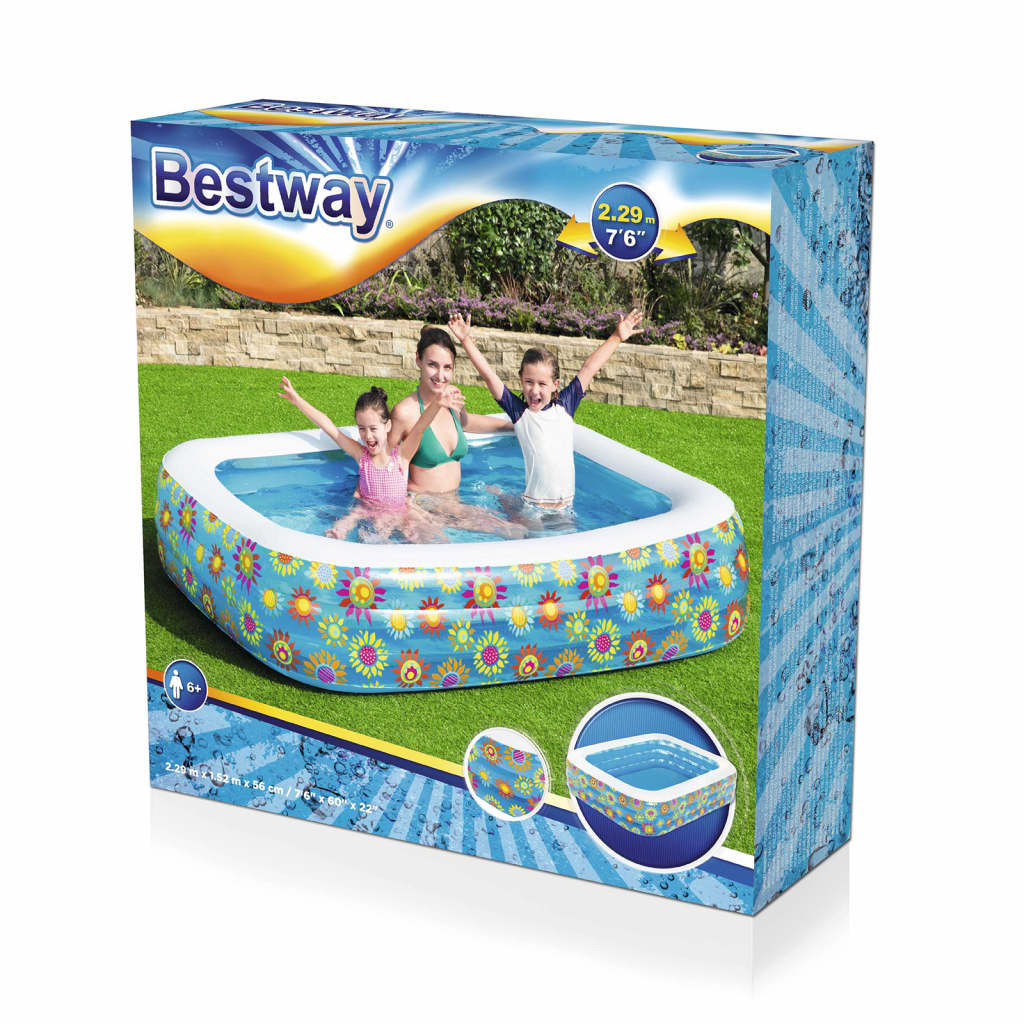 Bestway Piscina hinchable infantil azul 229x152x56 cm