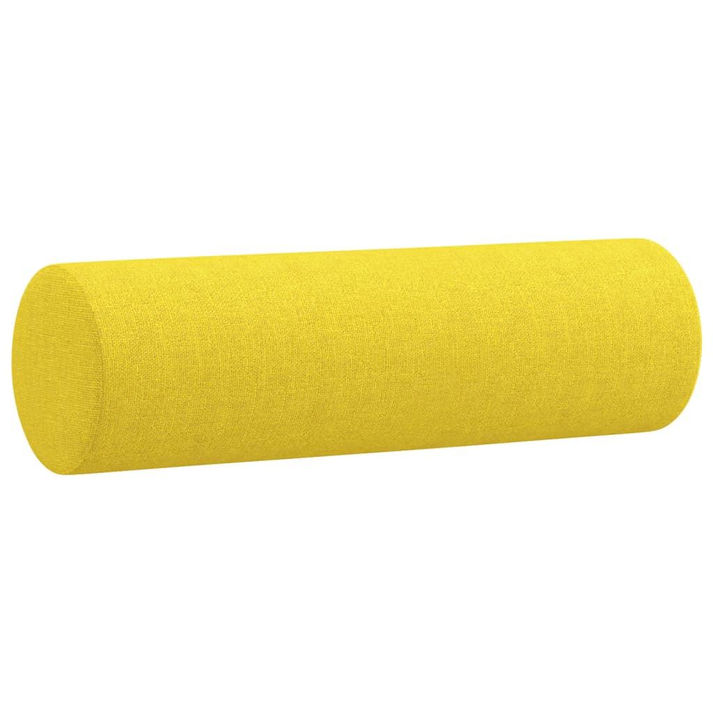 vidaXL Sofá de 3 plazas con cojines tela amarillo claro 180 cm