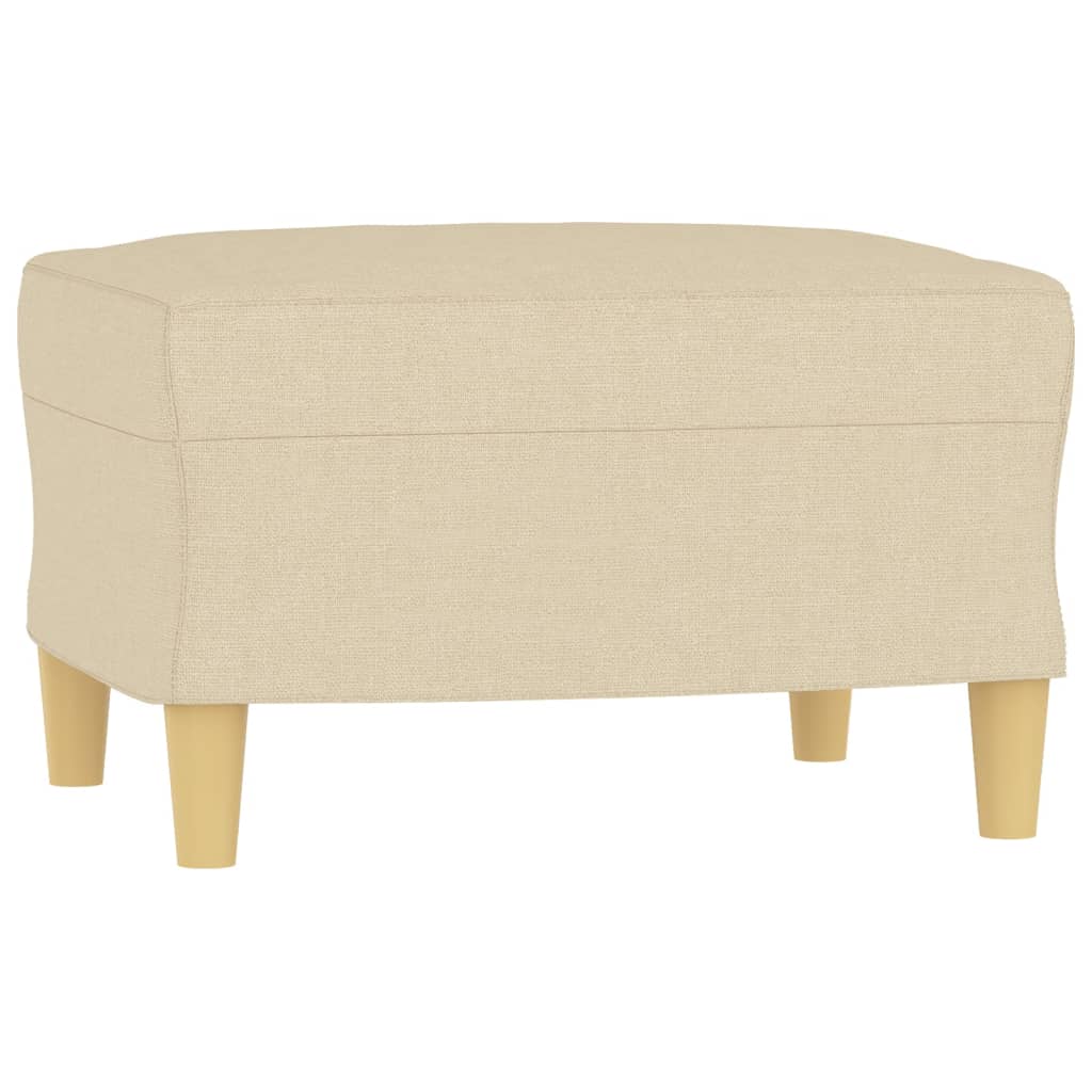 vidaXL Sillón con taburete tela crema 60 cm