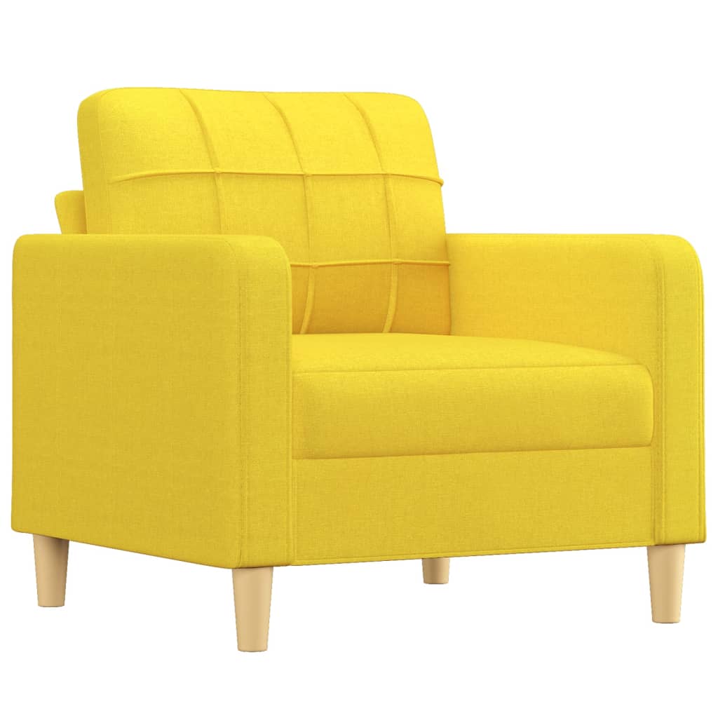 vidaXL Sillón con taburete tela amarillo claro 60 cm