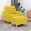 vidaXL Sillón con taburete tela amarillo claro 60 cm