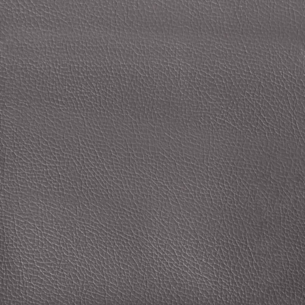 vidaXL Sillón con taburete cuero sintético gris 60 cm