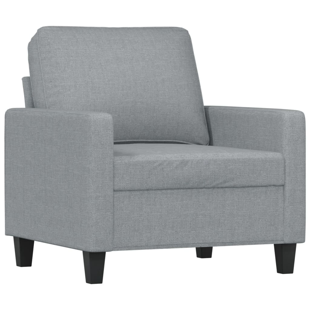 vidaXL Sillón con taburete tela gris claro 60 cm