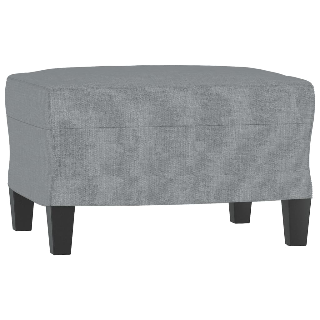 vidaXL Sillón con taburete tela gris claro 60 cm