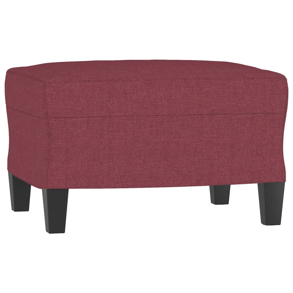 vidaXL Sillón con taburete tela rojo tinto 60 cm