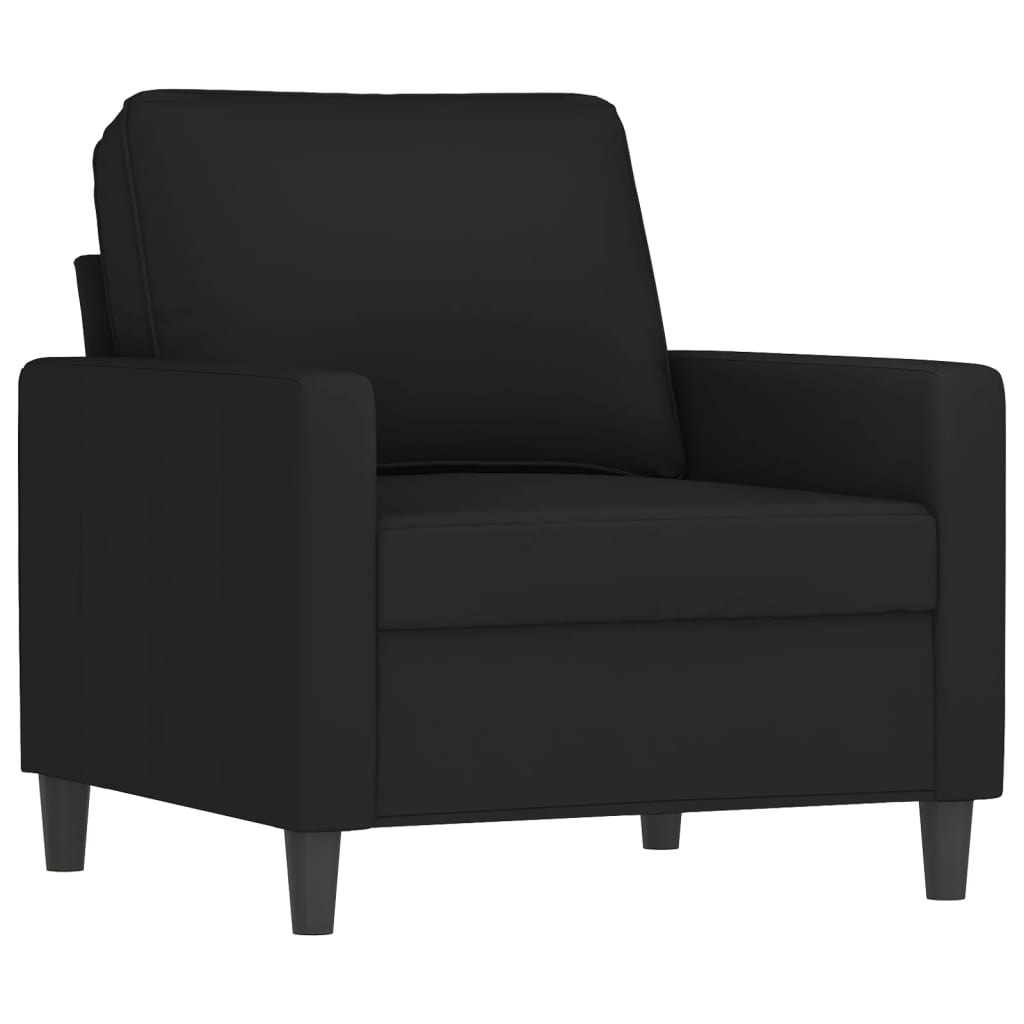 vidaXL Sillón con taburete terciopelo negro 60 cm