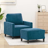 vidaXL Sillón con taburete terciopelo azul 60 cm