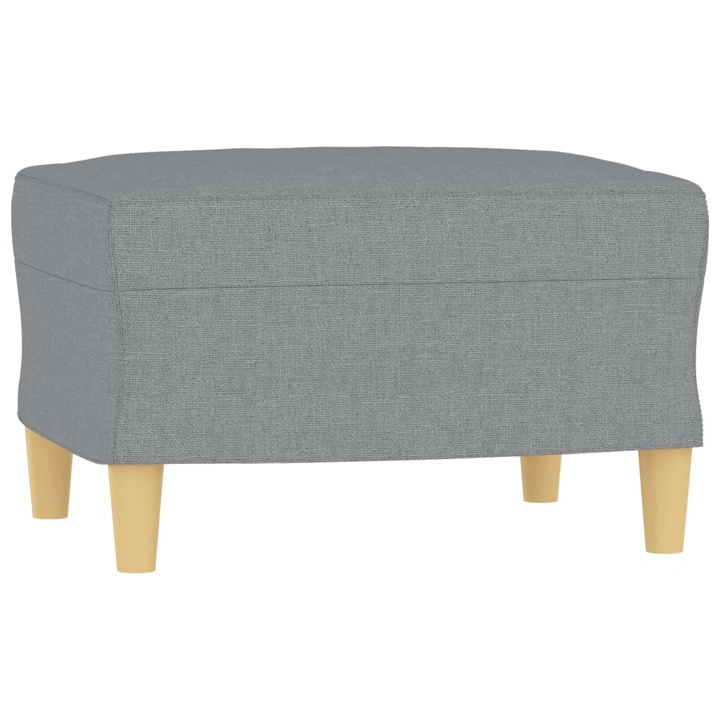 vidaXL Sillón con taburete tela gris claro 60 cm