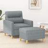 vidaXL Sillón con taburete tela gris claro 60 cm