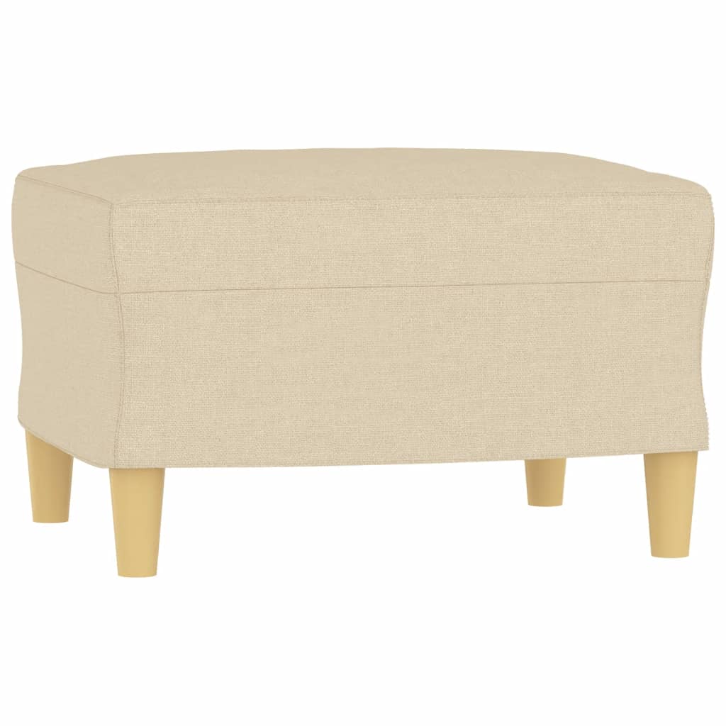 vidaXL Sillón con taburete tela crema 60 cm