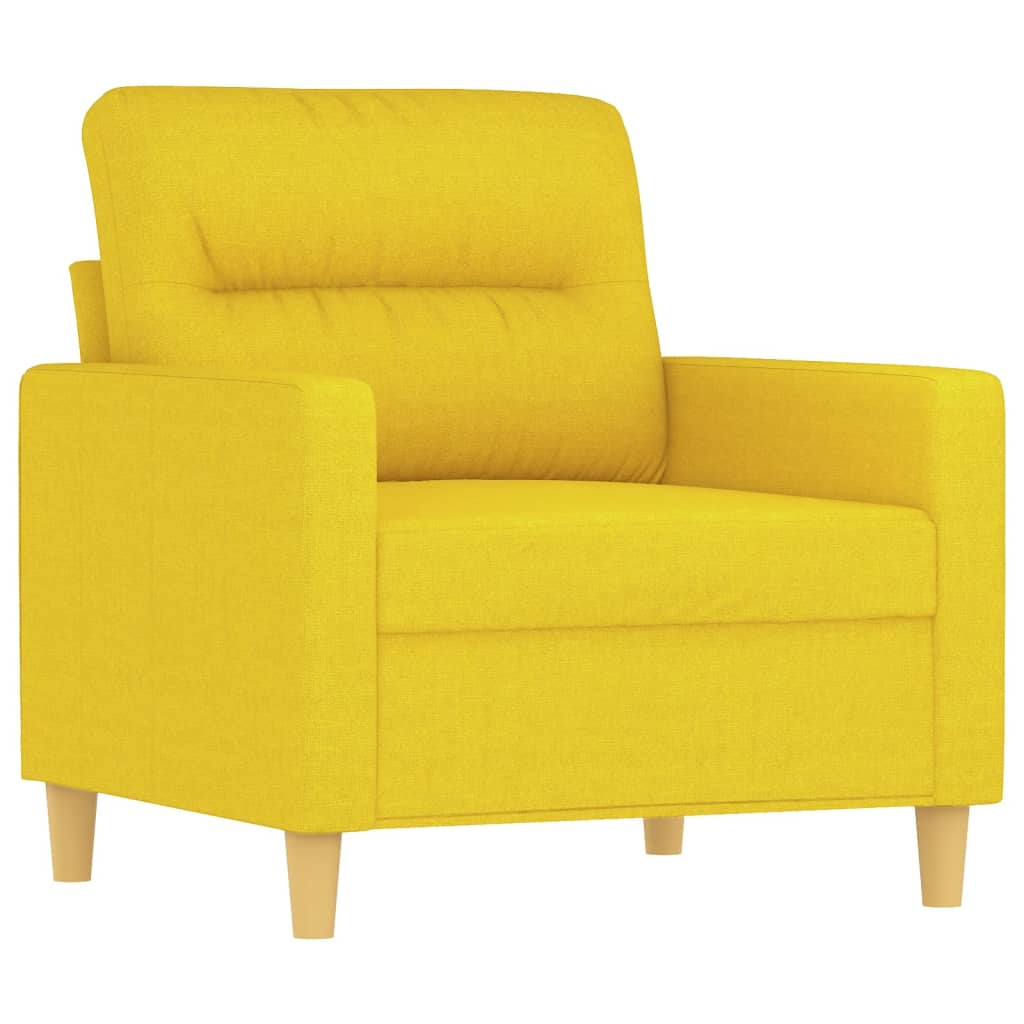 vidaXL Sillón con taburete tela amarillo claro 60 cm