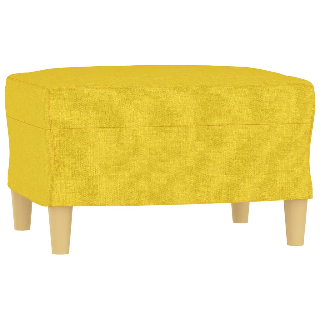 vidaXL Sillón con taburete tela amarillo claro 60 cm